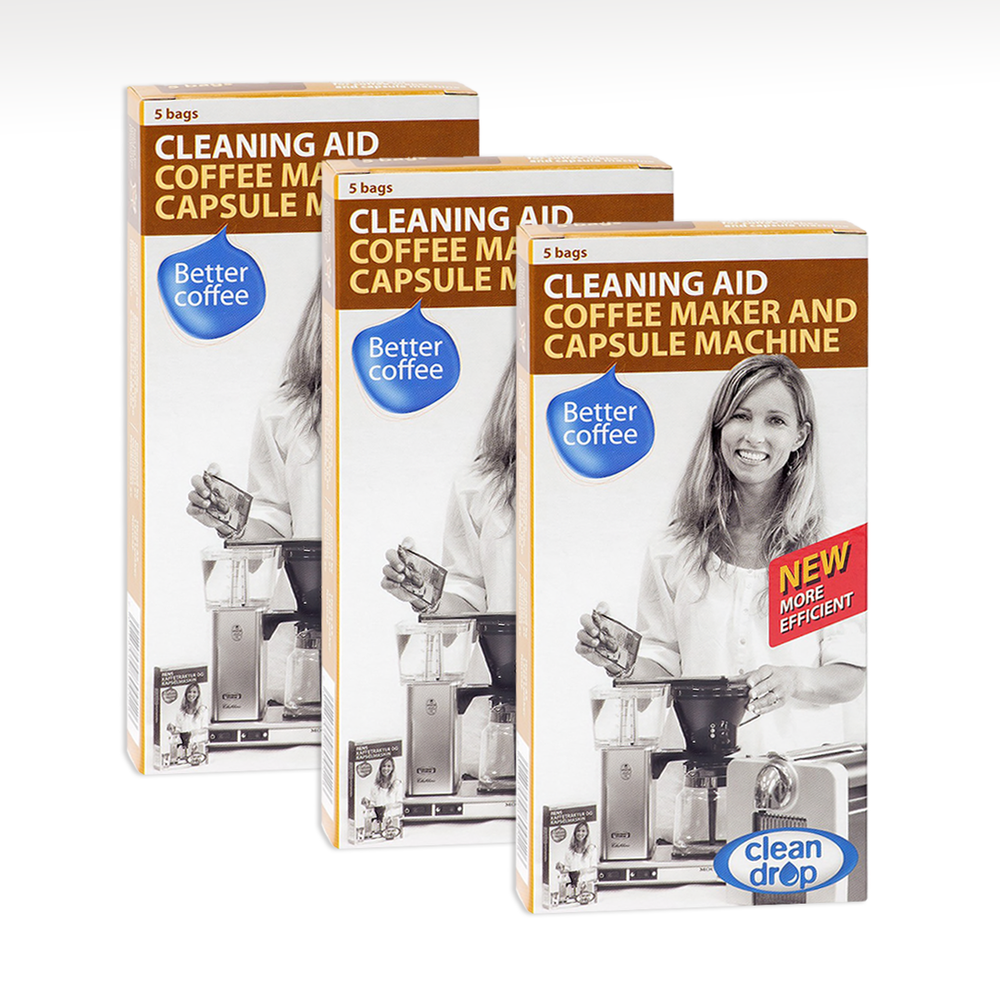 Clean Drop Rengöringsmedel för kaffebryggare – 3-pack